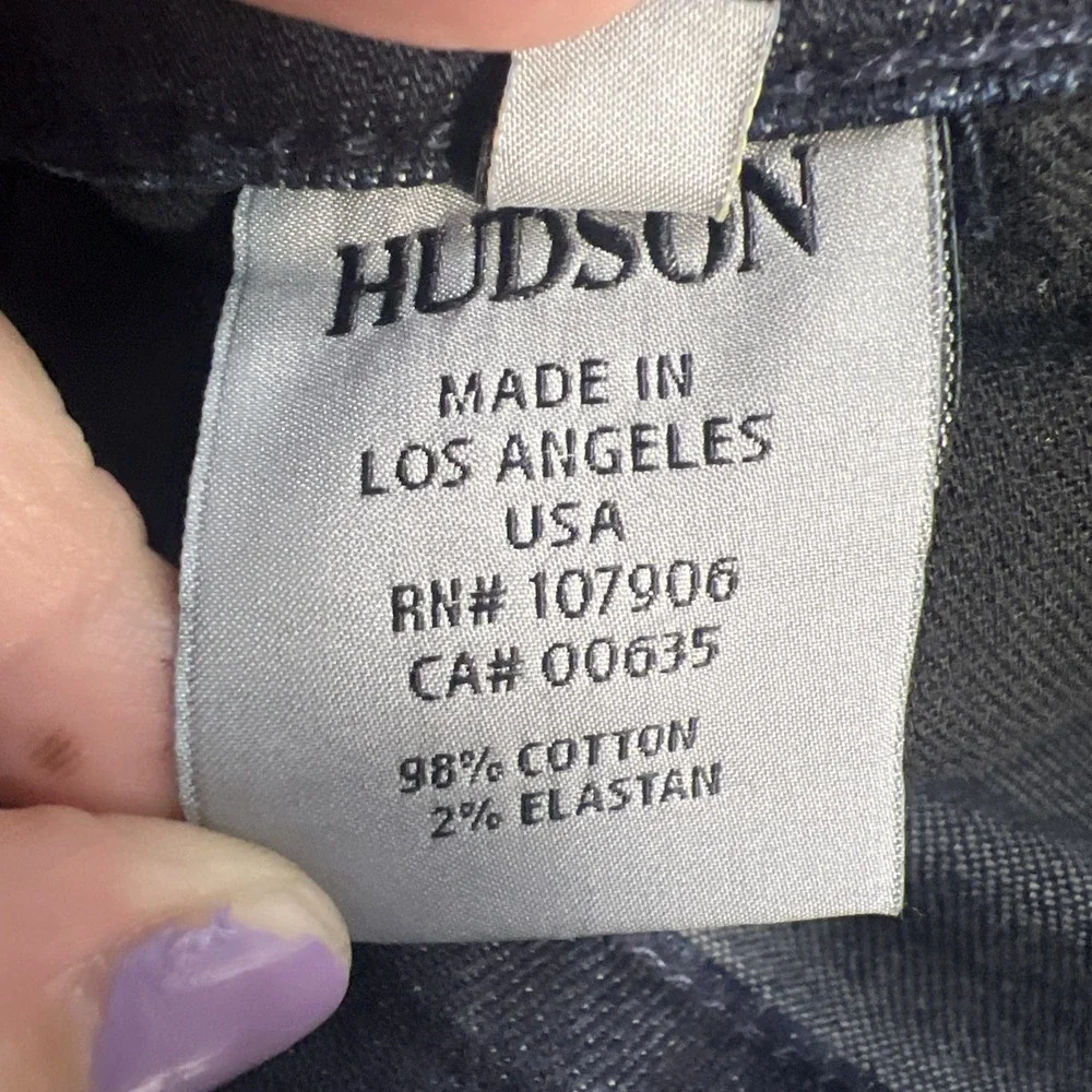 Hudson Byron Five Pocket Str Jeans Mens Size 33/34 Dark Blue Denim‎ Button Fly